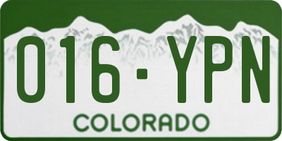 CO license plate 016YPN