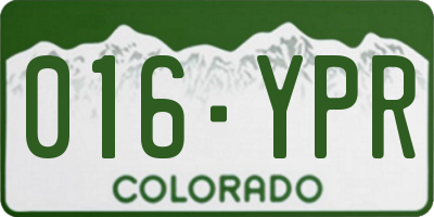 CO license plate 016YPR