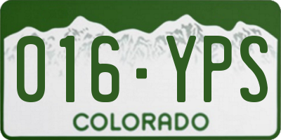CO license plate 016YPS