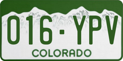 CO license plate 016YPV