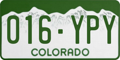 CO license plate 016YPY