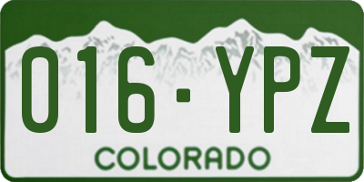 CO license plate 016YPZ