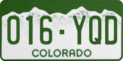 CO license plate 016YQD