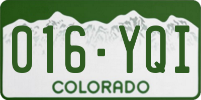 CO license plate 016YQI