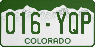 CO license plate 016YQP