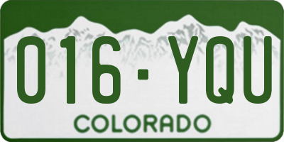 CO license plate 016YQU
