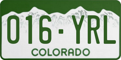 CO license plate 016YRL