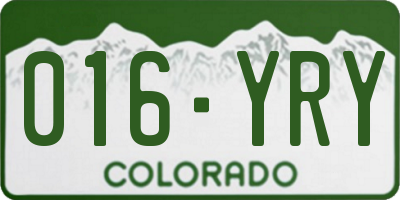 CO license plate 016YRY