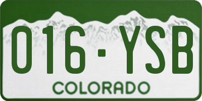 CO license plate 016YSB