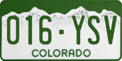 CO license plate 016YSV