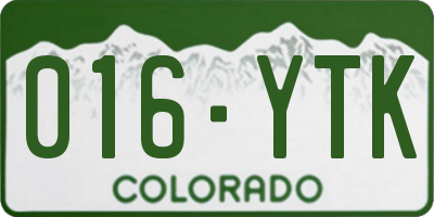 CO license plate 016YTK