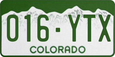 CO license plate 016YTX