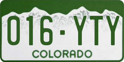 CO license plate 016YTY