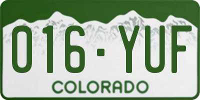 CO license plate 016YUF