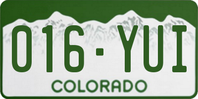 CO license plate 016YUI
