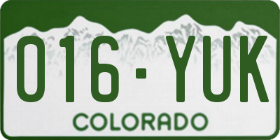 CO license plate 016YUK