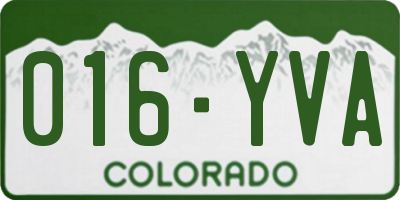 CO license plate 016YVA