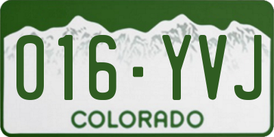 CO license plate 016YVJ