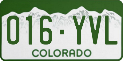 CO license plate 016YVL