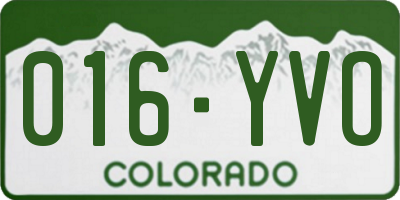 CO license plate 016YVO