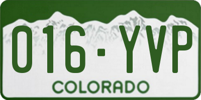 CO license plate 016YVP