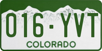 CO license plate 016YVT