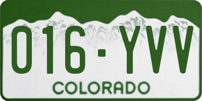 CO license plate 016YVV