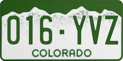 CO license plate 016YVZ