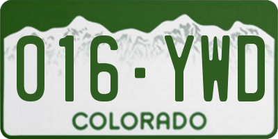 CO license plate 016YWD