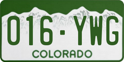 CO license plate 016YWG
