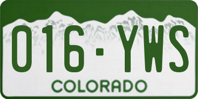 CO license plate 016YWS