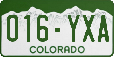 CO license plate 016YXA