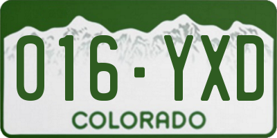 CO license plate 016YXD