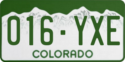 CO license plate 016YXE