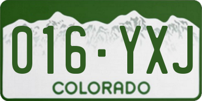 CO license plate 016YXJ