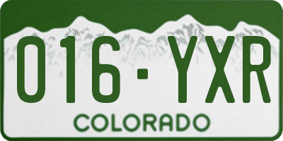 CO license plate 016YXR
