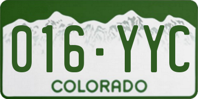 CO license plate 016YYC
