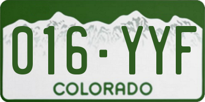 CO license plate 016YYF