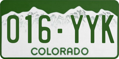 CO license plate 016YYK