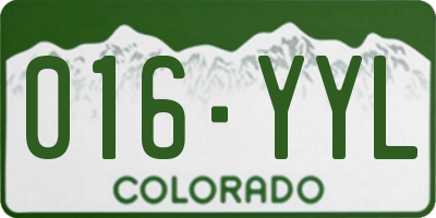 CO license plate 016YYL