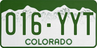 CO license plate 016YYT