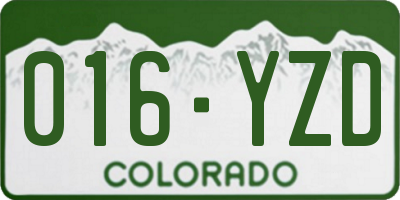 CO license plate 016YZD