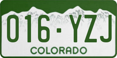 CO license plate 016YZJ