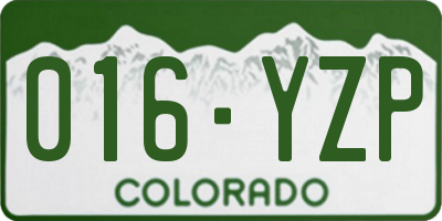 CO license plate 016YZP