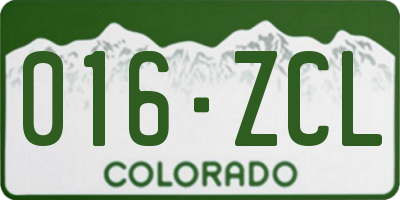 CO license plate 016ZCL