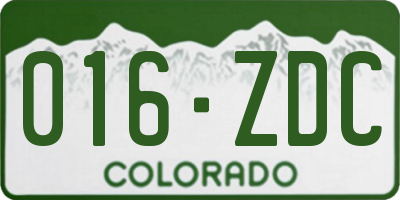 CO license plate 016ZDC