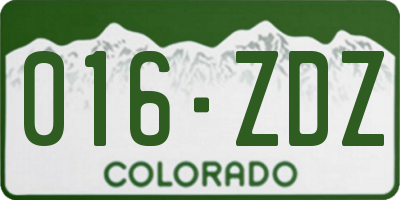 CO license plate 016ZDZ