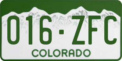 CO license plate 016ZFC
