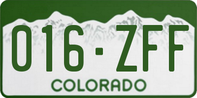 CO license plate 016ZFF