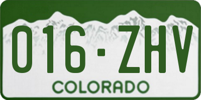 CO license plate 016ZHV